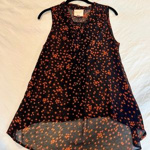 Romeo & Juliet Navy and Orange Stars Tank Too